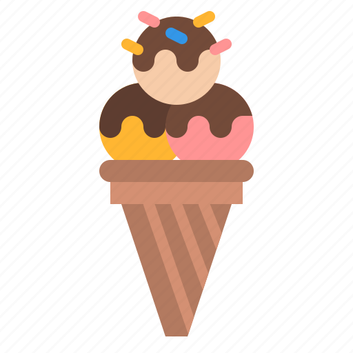 Cone, dessert, ice cream, scoops icon - Download on Iconfinder