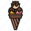 cone, dessert, ice cream, scoops 