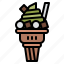 cone, ice cream, matcha, summer 