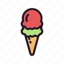 color, cone, cream, double\, filled, ice