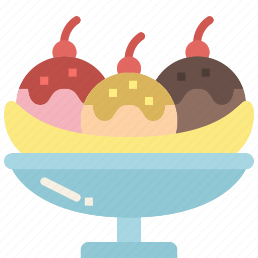 Banana, dessert, food, ice cream, split, summer, sweet icon - Download on Iconfinder