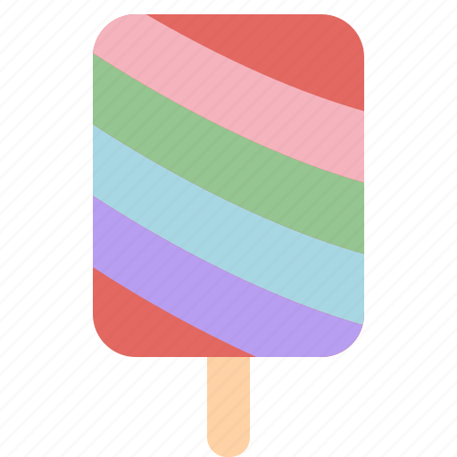 Dessert, food, ice cream, ice pop, rainbow, summer, sweet icon - Download on Iconfinder
