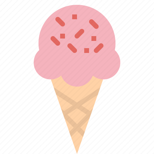 Cone, dessert, food, ice cream, strawberry, summer, sweet icon - Download on Iconfinder