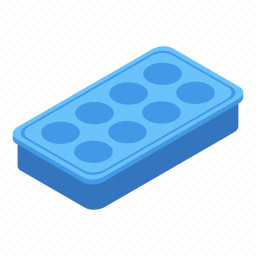 Fridge, ice, cube, tray, isometric icon - Download on Iconfinder