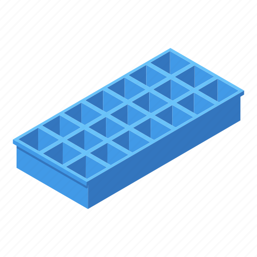 Ice, cube, tray, kitchen, isometric icon - Download on Iconfinder