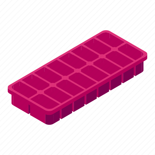 Rubber, ice, cube, tray, isometric icon - Download on Iconfinder
