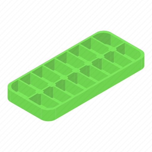 Plastic, ice, cube, tray, isometric icon - Download on Iconfinder