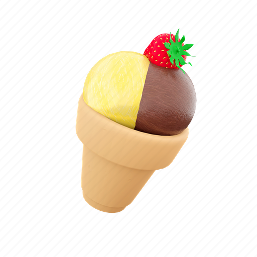Png, three ice cream, snack, flavor, sweet, frozen, freshness 3D illustration - Download on Iconfinder