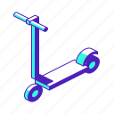 scooter, electric, kick, vehicle, isometric