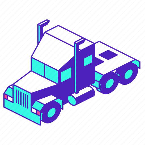 Semi, truck, tractor, cargo, 18 wheeler icon - Download on Iconfinder