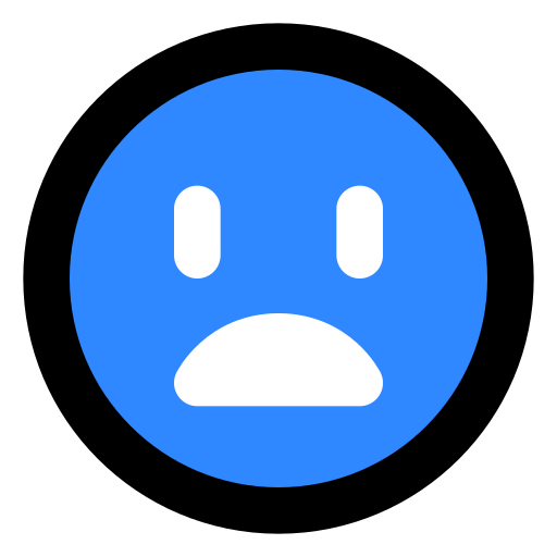Slightly, frowning, face, whit, open, mouth icon - Free download