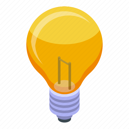 Idea, bulb, isometric icon - Download on Iconfinder
