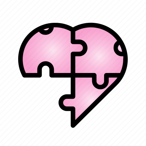 Heart, love, idea, creative, solution, jigsaw, contacts icon - Download on Iconfinder
