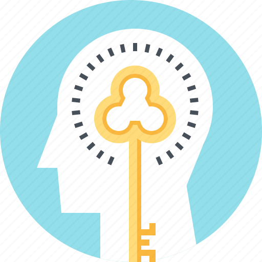 Head, human, invention, key, mind, solution, thinking icon - Download on Iconfinder