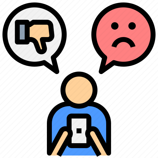 Depression, social, media, mood, dislike, review, cyberbullying icon - Download on Iconfinder
