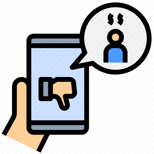 Dislike, low, self, esteem, cyberbullying, review, angry icon - Download on Iconfinder