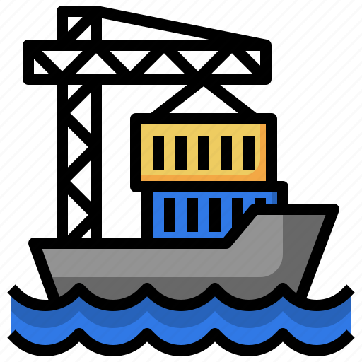 Cargo, ship, shipping, delivery, distribution, container, crane icon - Download on Iconfinder
