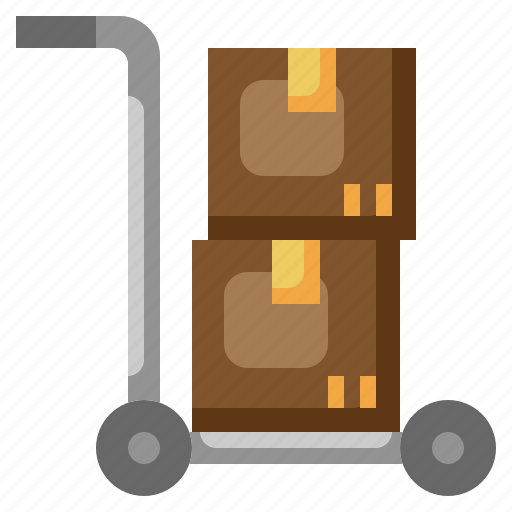 Trolley, package, box, carts, transport icon - Download on Iconfinder