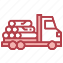 truck, wood, shipping, delivery, transportation