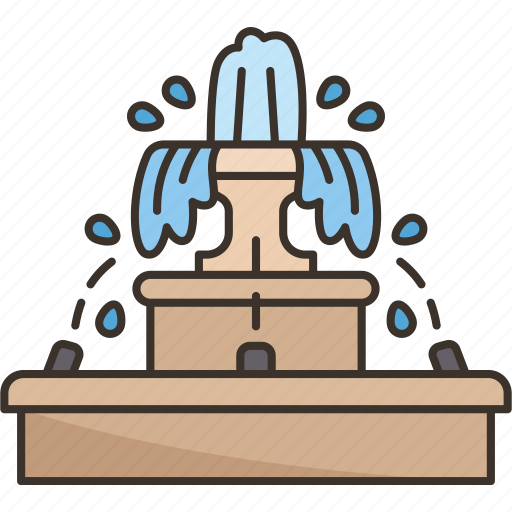 Fountain, water, park, garden, decoration icon - Download on Iconfinder