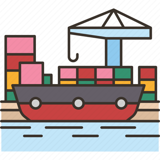 Seaport, shipping, import, logistics, industrial icon - Download on Iconfinder