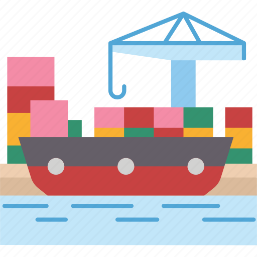 Seaport, shipping, import, logistics, industrial icon - Download on Iconfinder