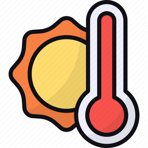 Hot, sun, warm, temperature, heat, thermometer icon - Download on Iconfinder