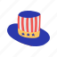 hat, indepence day, usa, america, 4th of july, american, holiday, united states, memorial 