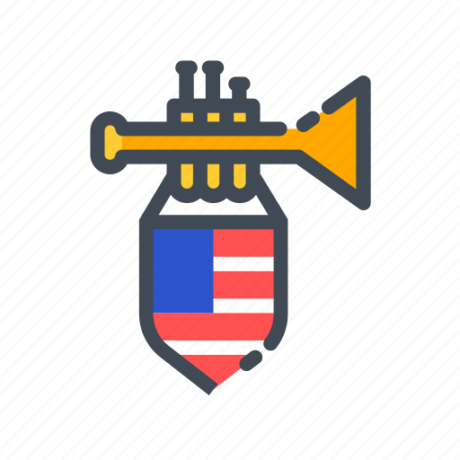 America, day, fanfare, holiday, independence, trumpet, usa icon - Download on Iconfinder
