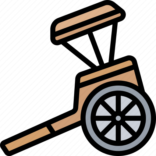 Rickshaw, pull, wheel, transport, travel icon - Download on Iconfinder