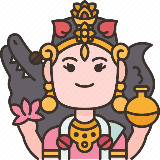 Ganga, river, goddess, worship, divine icon - Download on Iconfinder