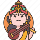 saraswati, knowledge, wisdom, goddess, hindu