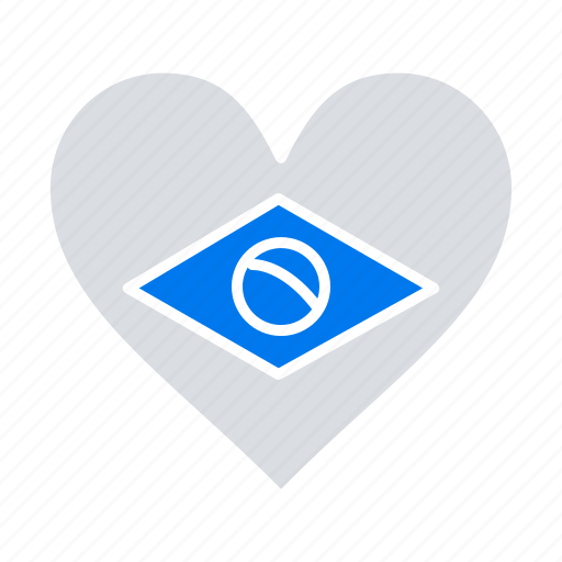 Brazil, flag, heart, love icon - Download on Iconfinder