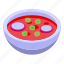 indian, red, soup, isometric 