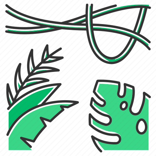 Exotic, forest, jungle, leaf, liana, rainforest, tropical icon - Download on Iconfinder