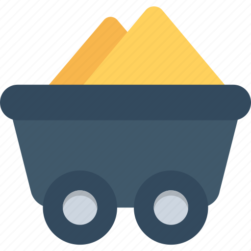 Coal cart, construction cart, mine chariot, mine trolley, minecart icon - Download on Iconfinder