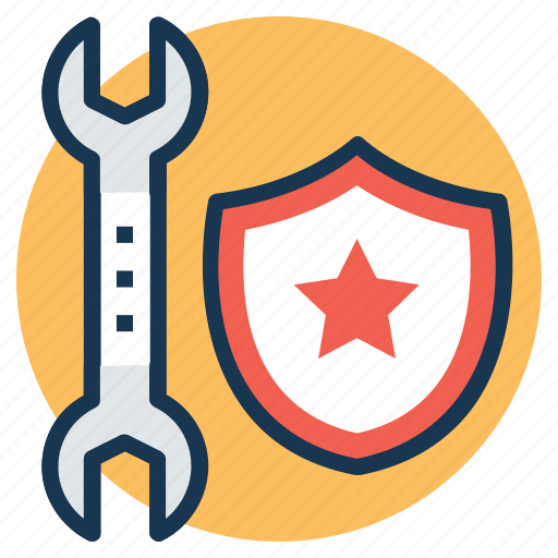 Repair service shield, repairing protection, service protection, shield repair service, wrench with shield icon - Download on Iconfinder