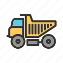 construction, dump, equipment, heavy, site, tipper, truck