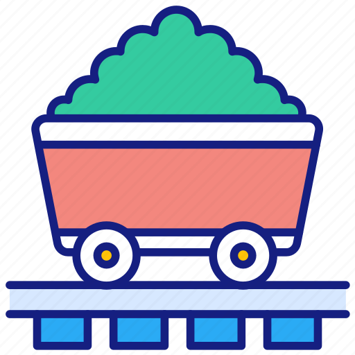 Coal, mining, industry, cart, mine, ore, trolley icon - Download on Iconfinder