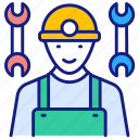 worker, builder, construction, helmet, labour, repair, man