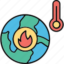 hot, temperature, globe, thermometer