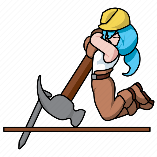 Chibi, claw, construction, girl, hammer, household, industry icon - Download on Iconfinder