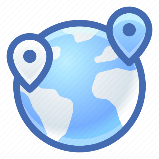 Pin, route, planet, earth, travel icon - Download on Iconfinder