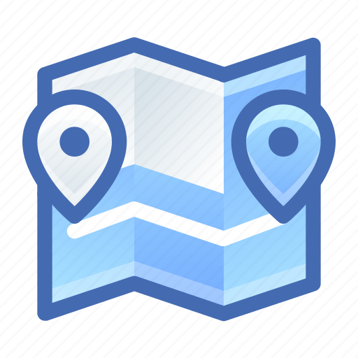 Map, pin, route, travel, gps icon - Download on Iconfinder
