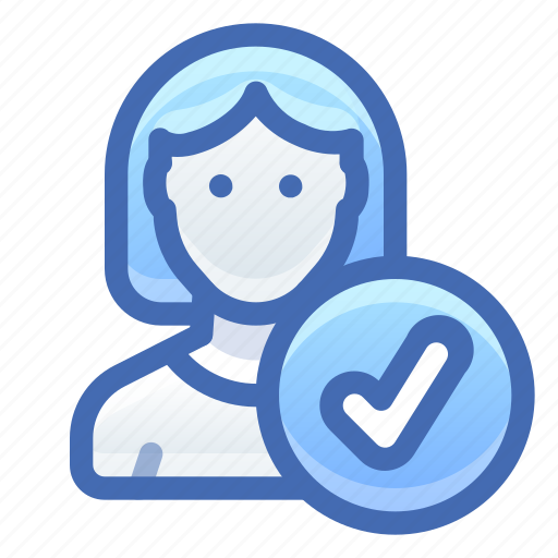 Account, user, female, check, tick icon - Download on Iconfinder
