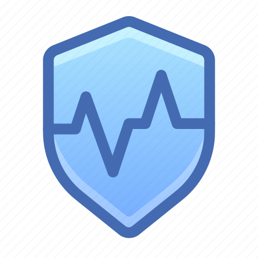 Shield, protection, pulse, activity icon - Download on Iconfinder