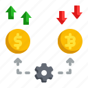 inflation, money, dollar, bitcoin, currency, exchange, arrow