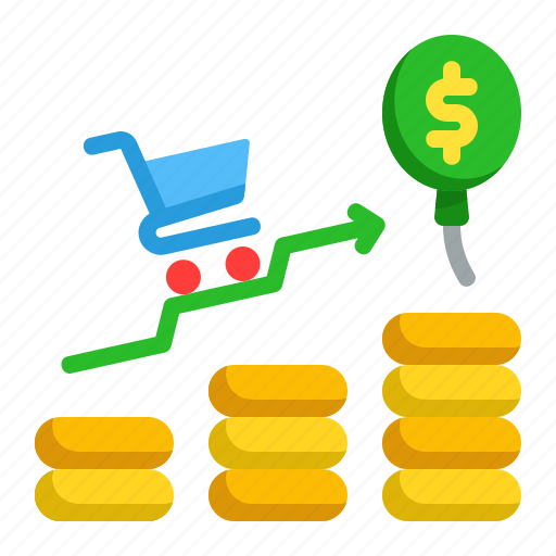 Inflation, shopping, cart, money, dollar, market, price icon - Download on Iconfinder