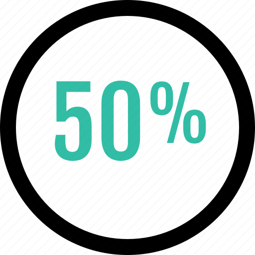 Info, 50, graphic, percent, 50 percent, fifty, half icon - Download on Iconfinder