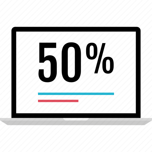 Info, 50, 50 percent, online, graphic, laptop, fifty icon - Download on Iconfinder